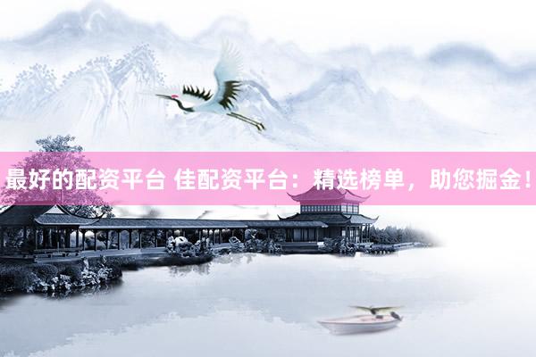 最好的配资平台 佳配资平台：精选榜单，助您掘金！